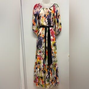 Anthropologie Meadow Rue Silk Maxi Dress Size 0